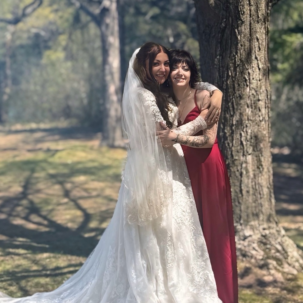 Oleg Cassini White Lace Wedding Dress